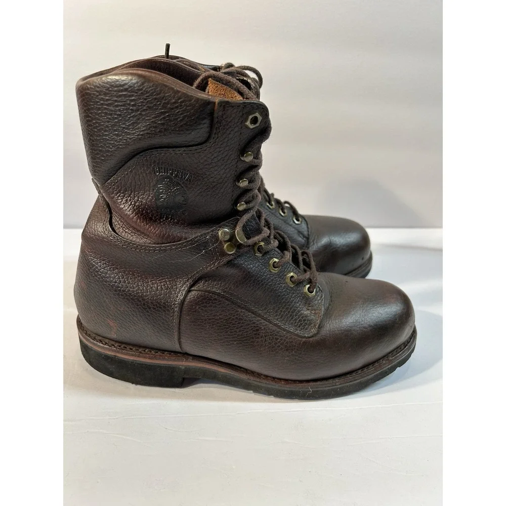 Chippewa USA Made Leather Work Boots Mens 8.5D Brown Logger
